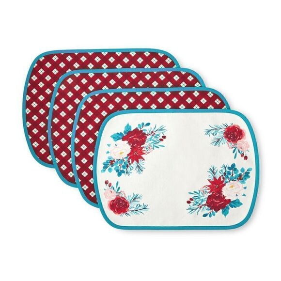 🦋 New Pioneer Woman Wishful Winter Fabric Placemats, Set of 4 - Picture 4 of 5
